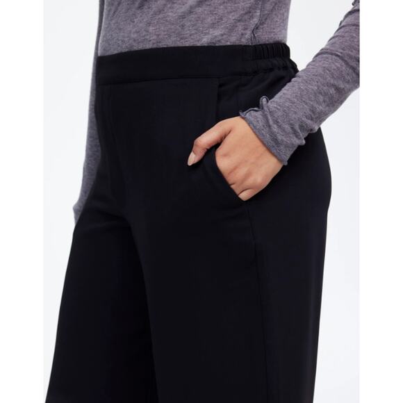 Madewell Tall Pull-On Straight Pants in Crepe True Black Size tall Large NT495 - Picture 6 of 6